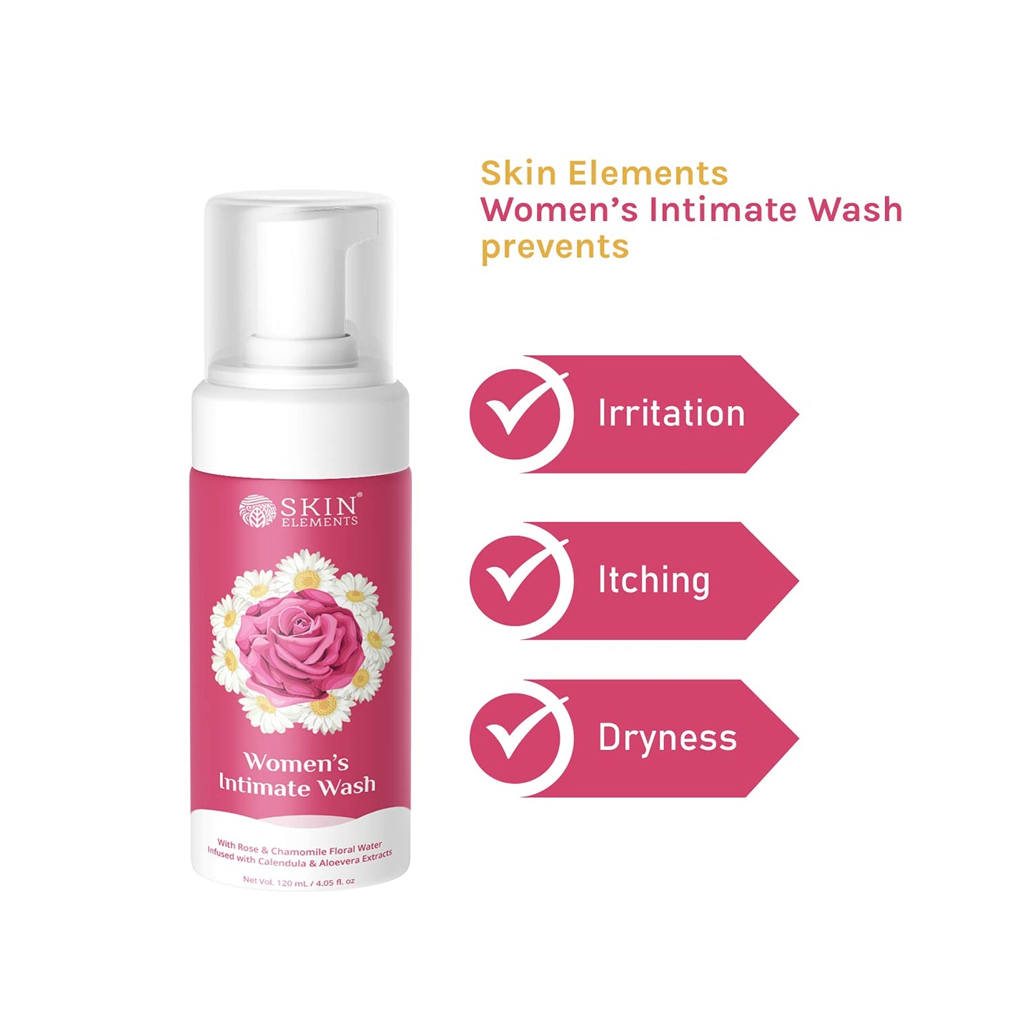 Skin Elements Men's & Women's Intimate Wash Bundle | pH Balanced Foaming Hygiene Wash | Prevents Itching, Irritation & Bad Odor | Pack of 2, 4.05 fl Oz each