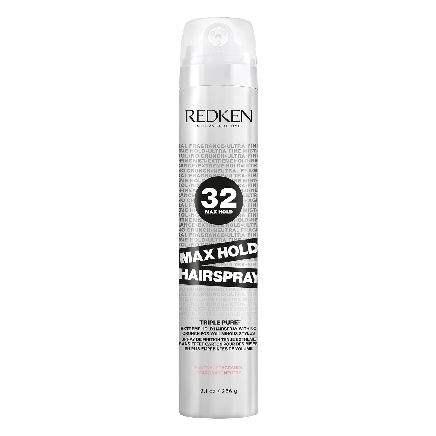 Redken Triple Pure 32 Extreme High Hold Hairspray For All Hair Types, Anti Frizz and Neutral Fragrance