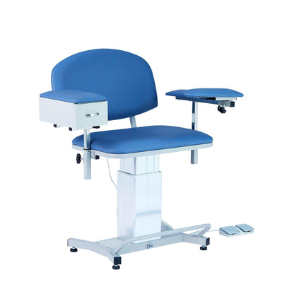 Electric Height Adjustable Phlebotomy Chair with Drawer, 590 lbs Weight Capacity