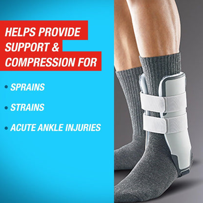 ACE Brand Adjustable Stirrup Ankle Brace, Left or Right Firm Support Ankle Brace for Sprained Ankles and Injury Recovery, Features Pre-Inflated and Adjustable Air Cells for Improved Comfort