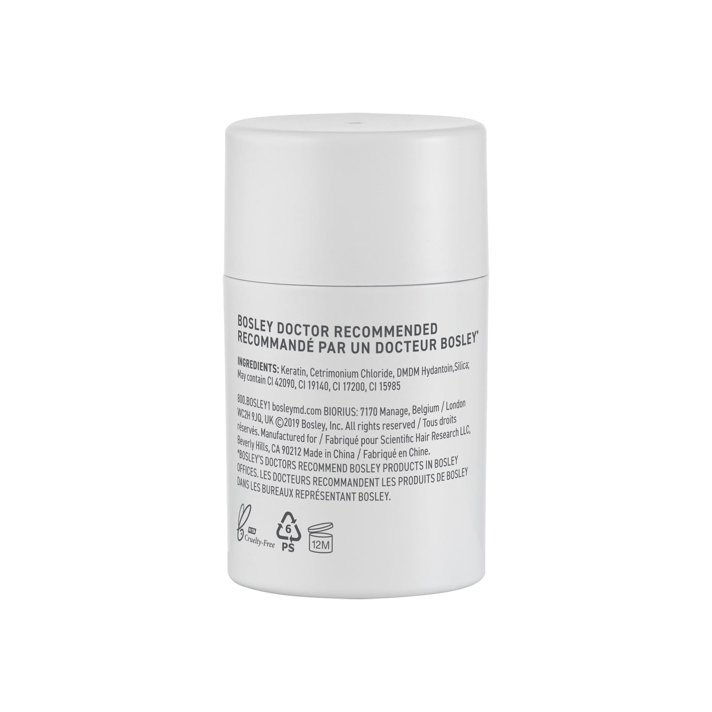 BosleyMD BOSVolumize Hair Thickening Fibers – Natural Keratin Hair Building Formula for Thinning Hair & Bald Spots – Instant Fuller, Thicker Look – Wind & Sweat Resistant – Medium Brown, 0.42 oz