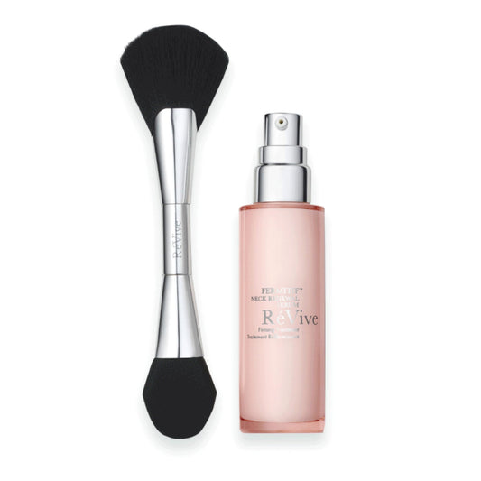 RéVive Neck Firming and Tightening Serum - Fermitif Neck Serum to Restore Skin's Elasticity, Smooth Fine Lines & Boost Collagen - Includes Dual Ended Applicator Brush (1.7 oz)