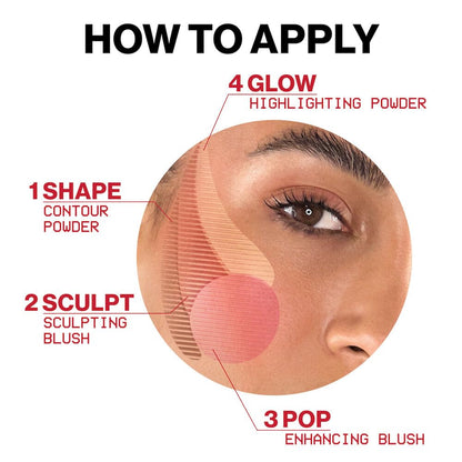 Smashbox Halo Sculpt + Glow Face Palette | Vitamin E, Long Lasting, Contour + Highlighter, 0.55 oz.