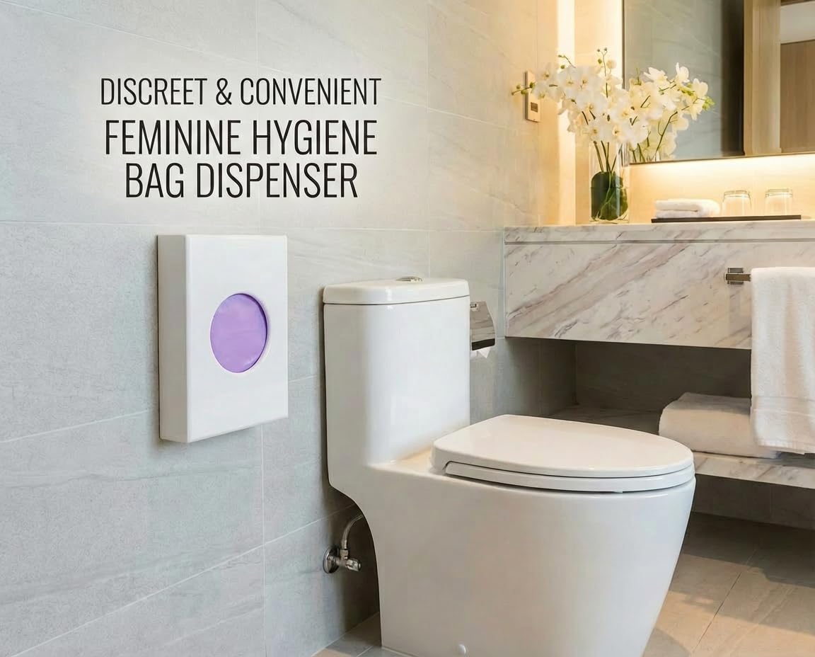 Universal Feminine Disposal Bags for Menstrual Care Products- 10 Pack- Purple- 30ct Refill Box- for Disposal of Tampons, Pads, Hygiene Products