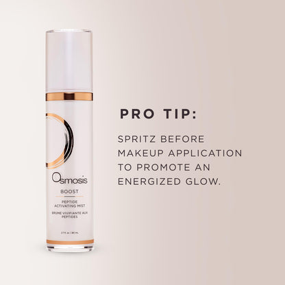 OSMOSIS BOOST Peptide Activating Hydrating Facial Mist with Hyaluronic Acid for Aging, Pigmented, Sensitive and Dry Skin, 2.7 Fl Oz