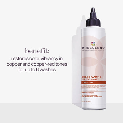 Pureology Color Fanatic Top Coat + Tone - Maintains Hair Color Treatment, Smooths, Restores Vibrancy and Adds Shine