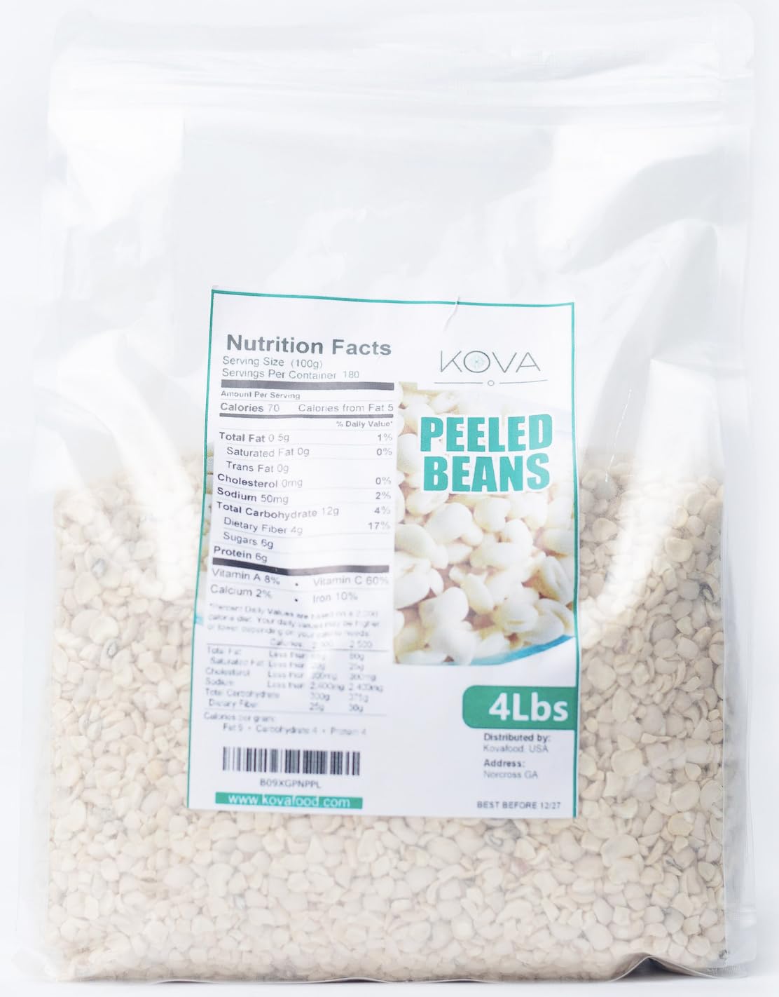 Kovafood Peeled Beans for Moi Moi. 4LBS