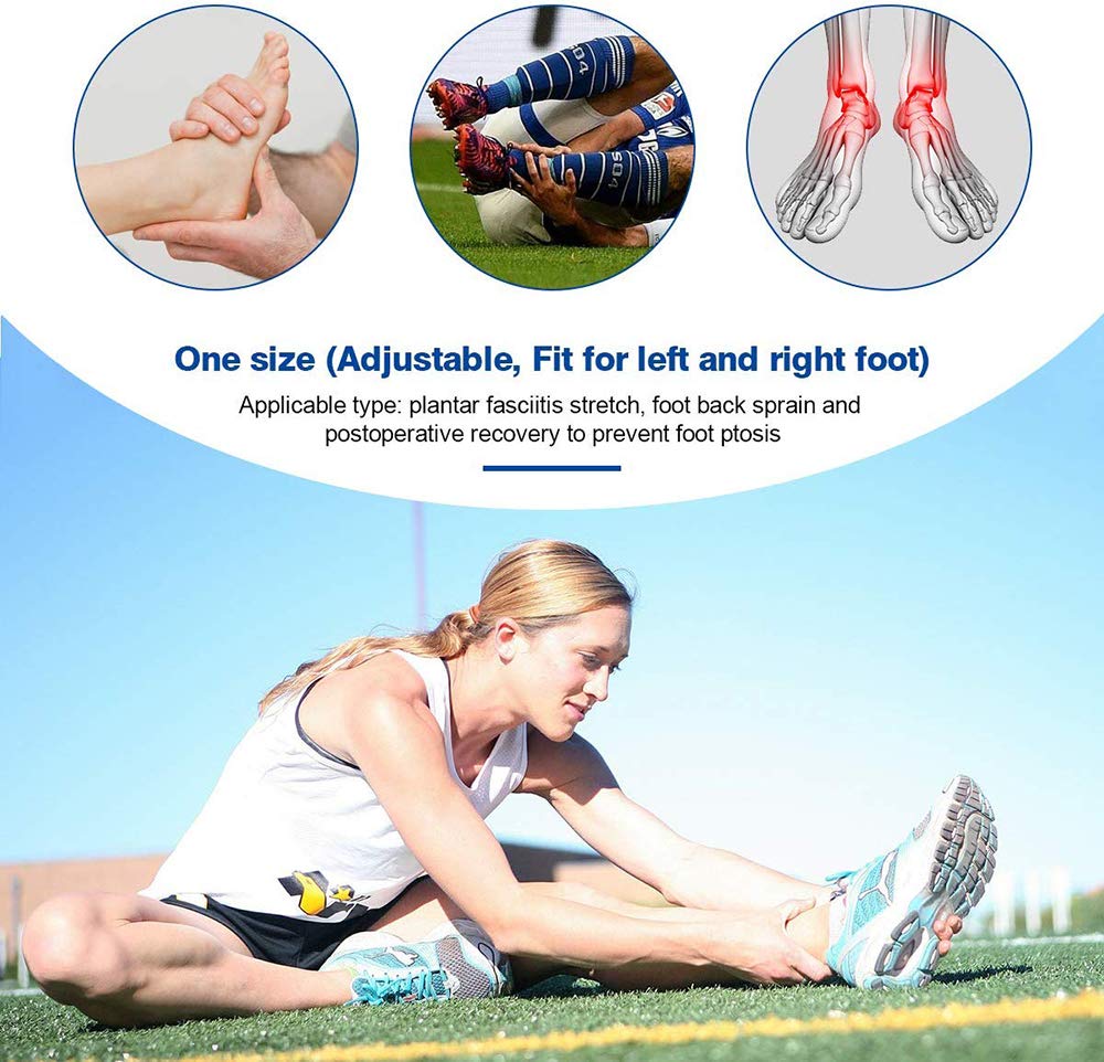 Professional Plantar Fasciitis Night Splint, Adjustable Dorsal Night Splint Support Sleep, Recovery, Tendonitis, Arch Foot Pain Fits Right or Left Foot (2019, Black)