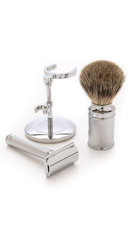 Baxter of California Safety Razor Set for Men | Includes Safety Razor and Shave Brush | Holiday Gift Set | Limited Edition
