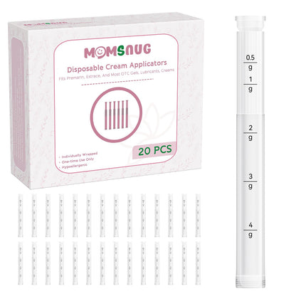 Disposable Vaginal Cream Applicators for Women, Vaginal Gel Applicator with Dosage Markings, Hygienic Threaded Injector Fits Premarin, Estrace, Preseed and Most OTC Gels, and Lubricants (20 Pack)