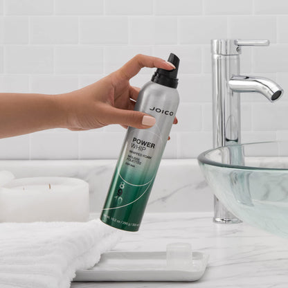 Joico Power Whip Whipped Foam | For Most Hair Types | Add Volume & Body | Thermal Heat, Humidity, & Pollution Protection | Boost Shine | Control Frizz & Flyaways | Silicone & Paraben Free