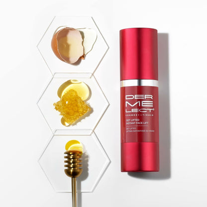 Dermelect Get Lifted Instant Face Lift for Face & Neck Anti Aging Cream with Manuka Honey, Egg White Tightening Hydrating Firming Treatment for Sagging Jawline, Loose Skin, Lines Wrinkles 1 oz