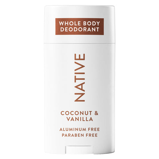 Native Whole Body Deodorant Stick Contains Naturally Derived Ingredients, Deodorant for Men and Women | 72 Hour Odor Protection, Aluminum Free with Coconut Oil and Shea Butter | Coconut & Vanilla