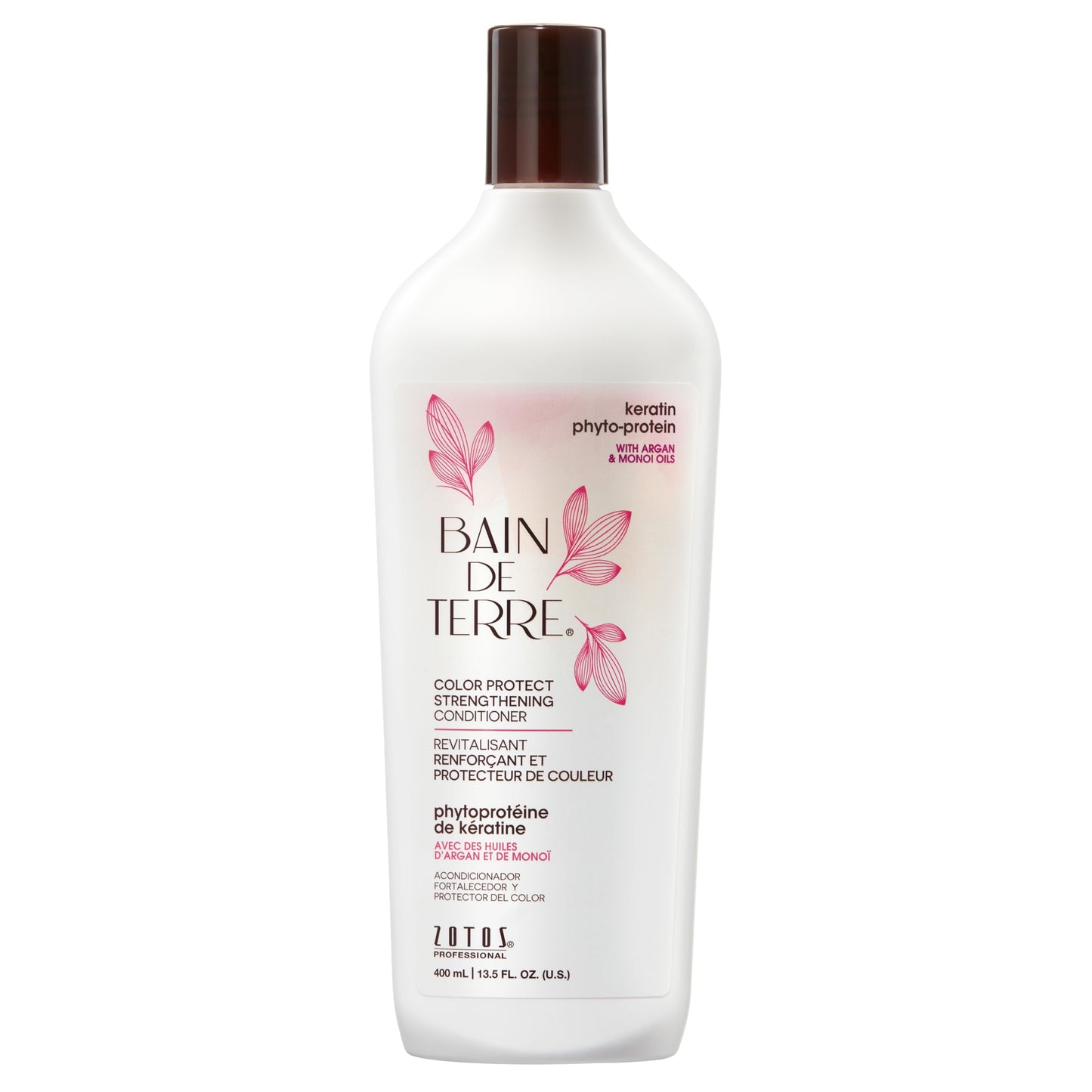 Bain de Terre Keratin Phyto-Protein Color Protect Strengthening Conditioner, Color-Safe Strengthening for Weak & Damaged Hair, Sulfate-Free, Paraben-Free