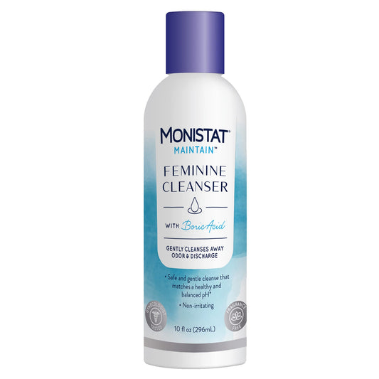 Dorzu RepHresh Vaginal Gel 4ct & Monistat Feminine Cleanser with Boric Acid 10 Fl Oz Bundle