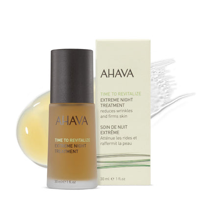 AHAVA Extreme Night Treatment - Exclusive Moisturizer, Neck & Chest Cream, Smoothes Skin & Reduces Wrinkles, Enriched with Patented Extreme Complex, Dead Sea Osmoter, Peptides & Resveratrol 1 Fl.Oz