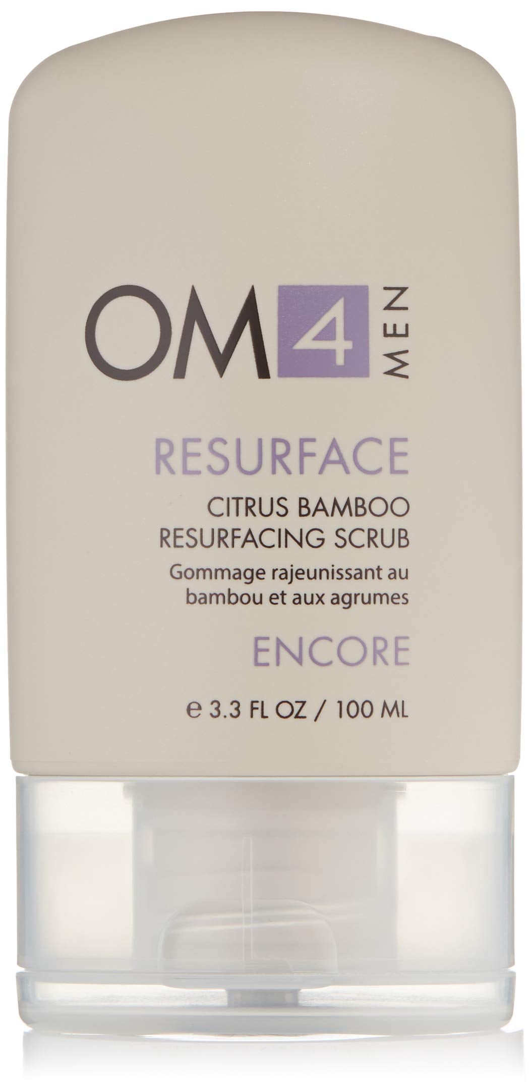 Organic Male OM4 Resurface: Citrus Bamboo Resurfacing Scrub - Mens Gentle Exfoliator Renews Hydrates Skin