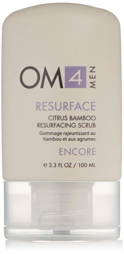 Organic Male OM4 Resurface: Citrus Bamboo Resurfacing Scrub - Mens Gentle Exfoliator Renews Hydrates Skin
