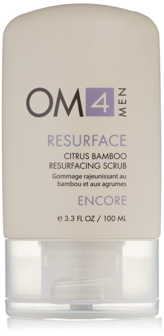 Organic Male OM4 Resurface: Citrus Bamboo Resurfacing Scrub - Mens Gentle Exfoliator Renews Hydrates Skin
