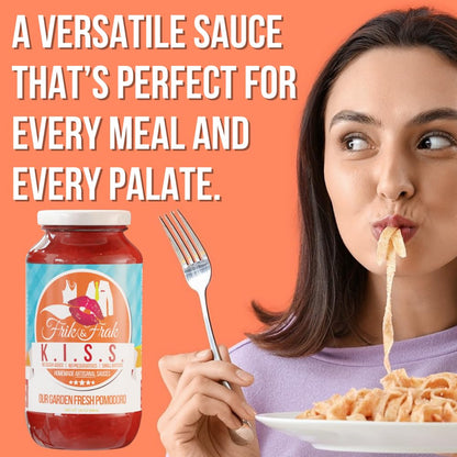 San Marzano Tomato Pasta Sauce by Frik & Frak, 6-Pack, No Sugar Added, No Preservatives, Gluten Free, 36 Month Shelf Life, Artisan Small Batch Crafted Pasta Sauces, K.I.S.S. Sauce, 24 Oz Jars