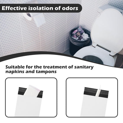 200 Pcs White Sanitary Napkin Disposal Bags,Sealable Tampon Disposal Bags, Prevents Odours Thickened Size Feminine Hygiene Bag for Sanitary Napkins and Pads,Disposable Tampon