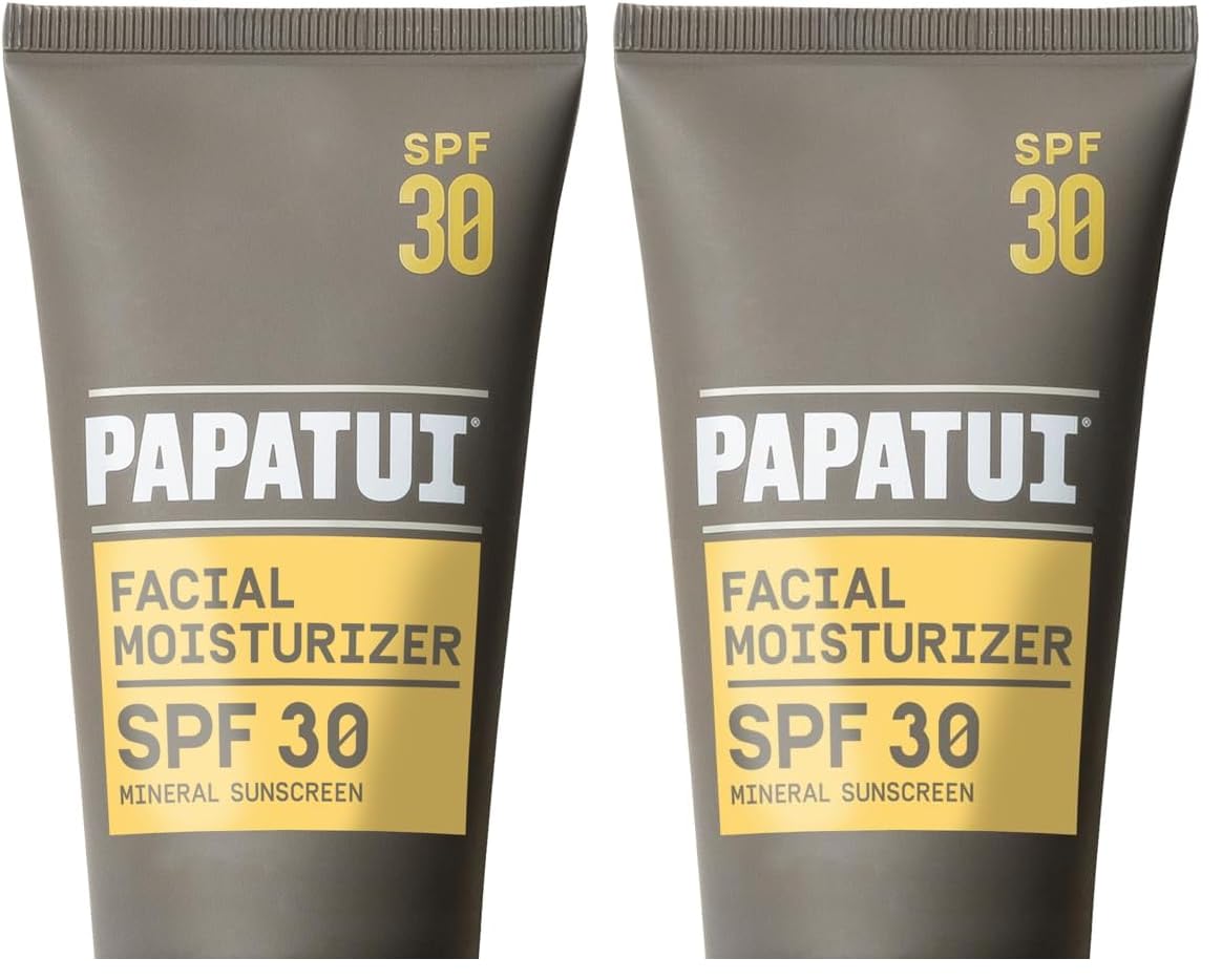 PAPATUI by Dwayne Johnson Hydrating Men's Face Moisturizer with SPF 30 | Unscented | Broad Spectrum Sun Protection | Lightweight Hydration | 2.5 fl oz (Pack of 2)