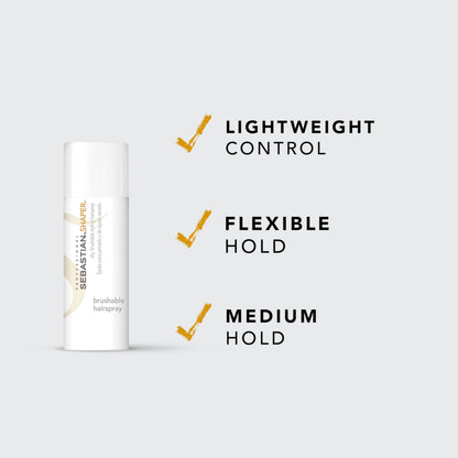 Sebastian Professional Shaper Hairspray | Flexible to Medium Hold | Brushable & Versatile Styling Control | For All Hair Types