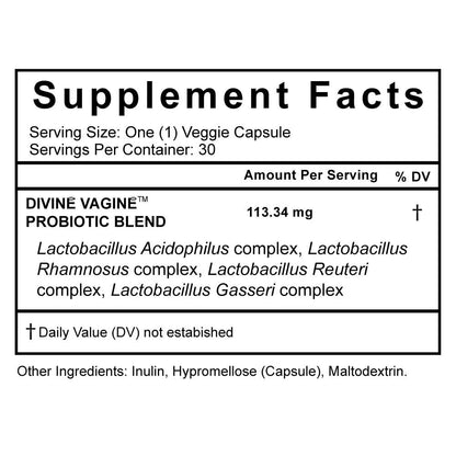 Flower Power Divine Feminine Wellness Blend Capsules – Daily Herbal & Probiotic Supplement for Women’s Balance & Wellness – 30 Count