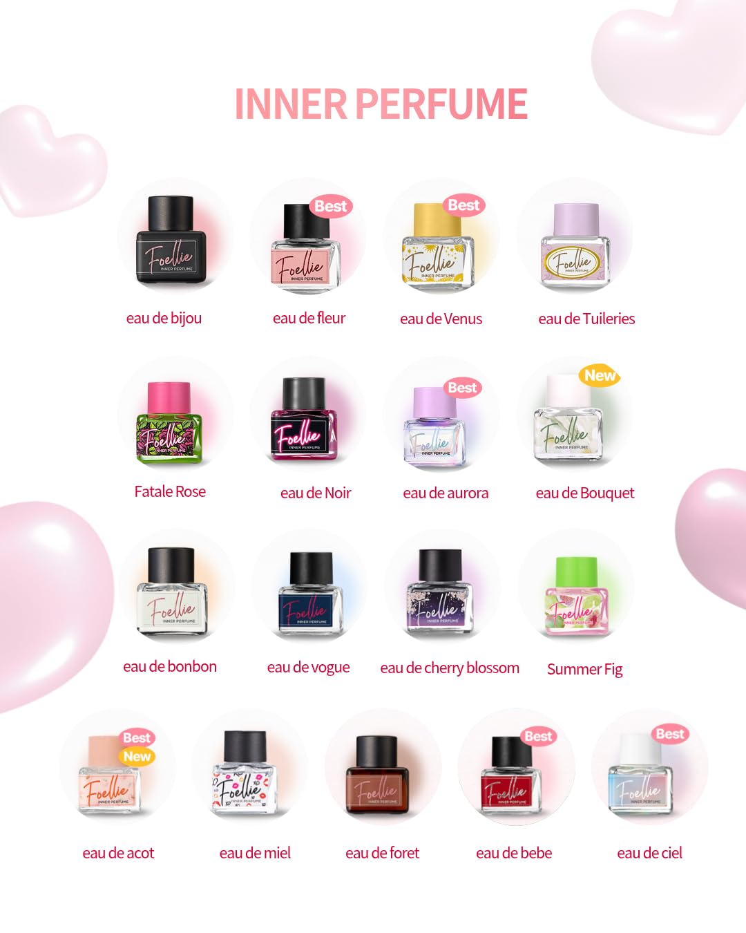 Foellie Inner Perfume, Feminine Wash 2-Pack Set (Fatale Rose & Bijou)