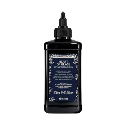 Davines Heart of Glass Instant Bonding Glow, Fast-Acting Reinforcing Serum for Blonde Hair - Illuminates & Strengthens with Biacidic Bond Complex - Weightless Texture, 10.14 Fl Oz