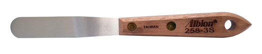 Albion Engineering Company 258-3S Classic Spatula, Stainless Steel, Hardwood Handle, 5/8" Wide Tip x 3" Long Blade