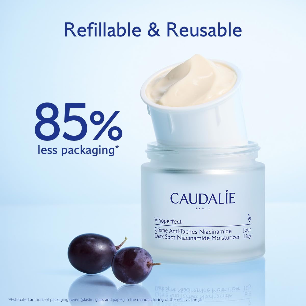 Caudalie Vinoperfect Instant Brightening Dark Spot Moisturizer with Niacinamide, Refillable Packaging - 1.6 Fl. Oz, Packaging may vary