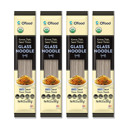 Chung Jung One Korean Sweet Potato Glass Noodle, Non GMO (Gluten Free), Vegan, No Sodium, No Sugar 3.5oz (100g), 4 PACK