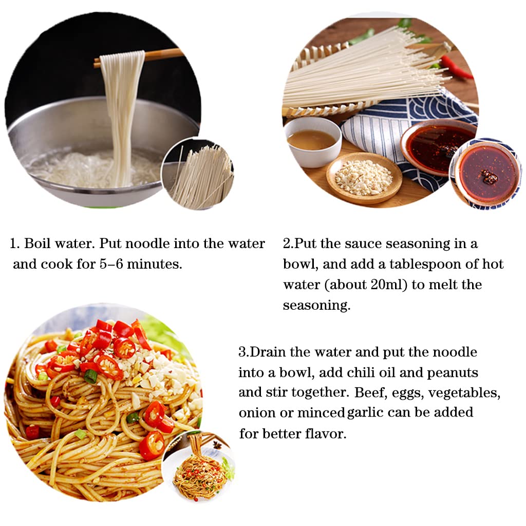 JTEDZI 2Pack Sichuan Dandan Noodles Dry, Chinese Style Dan Dan Noodles with Spicy Sauce, Non-Fried Szechuan Style Dan Dan Noodle Asian Healthy Noodles, 担担面 (Pack of 2)