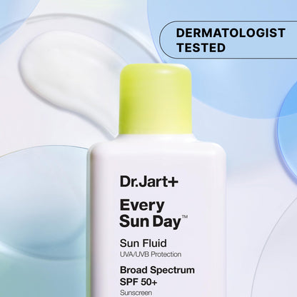 Dr.Jart+ Every Sun Day Sun Fluid Korean Sunscreen SPF 50+ for Face | Korean Skin Care, 3.38 Fl Oz