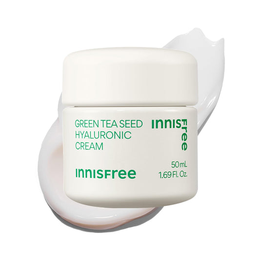 innisfree Green Tea Seed Hyaluronic Acid Cream with Skin Barrier Boosting Complex & Ceramide, Hydrating Korean Face Moisturizer Available in Sets & Jumbo