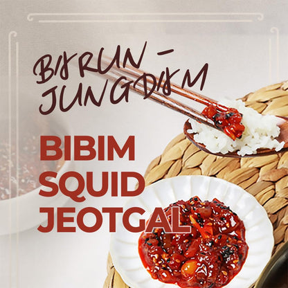 BarunJungdam Bibim Squid Jeotgal | Korean Spicy Seasoned Squid | Chewy & Savory Seafood Side Dish | Traditional Korean Fermented Food | Ready to Eat | 8.8oz (250g)