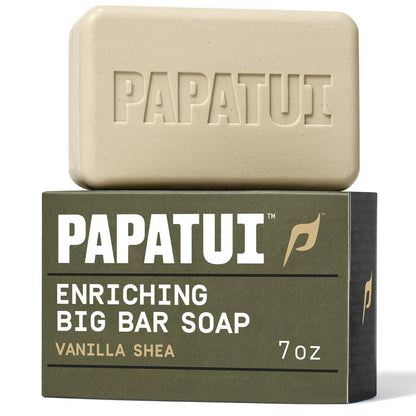 PAPATUI by Dwayne Johnson Enriching Bar Soap for Men | Hydrating Daily cleanser | Moisturizes with Mango Butter and Avocado Oil | Vanilla Shea | 7oz
