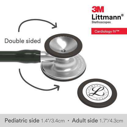 3M Littmann Cardiology IV Diagnostic Stethoscope, 6151, More Than 2X as Loud, Weighs Less, Stainless Steel Chestpiece, 22" (Shorter Length) Black Tube