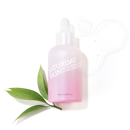 Saturday Skin Pore Serum Active Treatment for Face 4% Glycolic Acid Pore Care Complex Help Refine Skin’s Texture Reduce Pores Sebum Control AHA Acne Pimple Pore Essence Anti-Aging(1.69 Fl. Oz. 50ml)