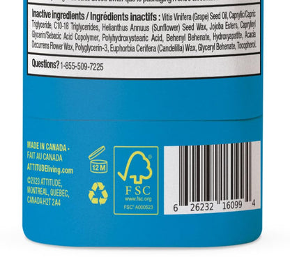 ATTITUDE Mineral Face Sunscreen Stick for Kids, SPF 30, EWG Verified, Plastic-Free, Broad Spectrum UVA/UVB Protection with Zinc Oxide, Dermatologically Tested, Vegan, Unscented, 0.7 Ounce