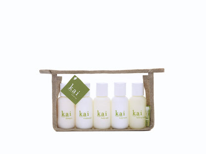 kai Bath And Shower Travel Set, TSA approved, vegan, cruelty free, made in the usa