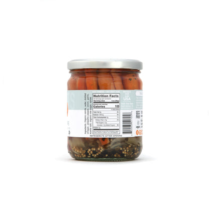 Carriots of Fire - Spicy Pickled Carrot Sticks with Jalapeño - Gourmet Carrots for Snacking - non-GMO, Kosher, Gluten-Free 16 oz (2-pack)