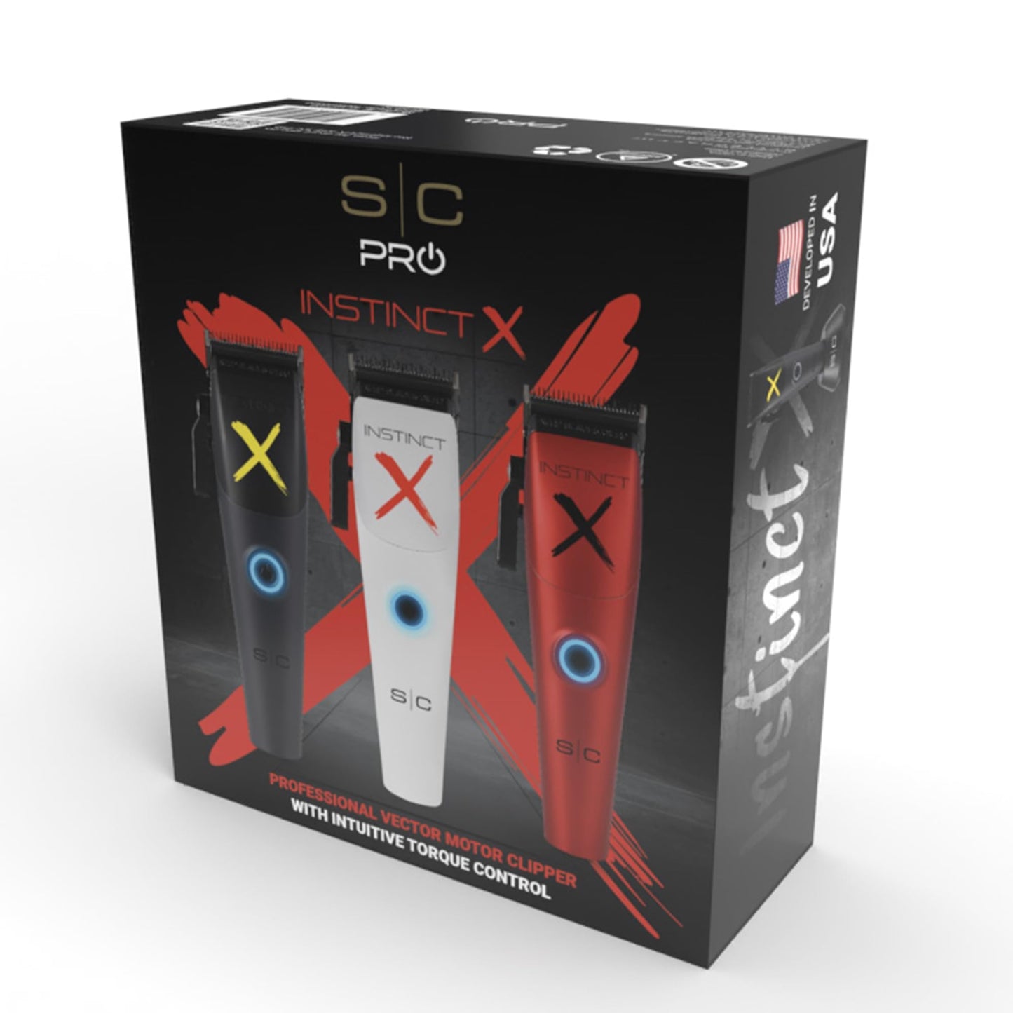 Stylecraft Instinct Professional IN2 Vector Motor Cordless Hair Clipper with Intuitive Torque Control, 3 Modular Lids