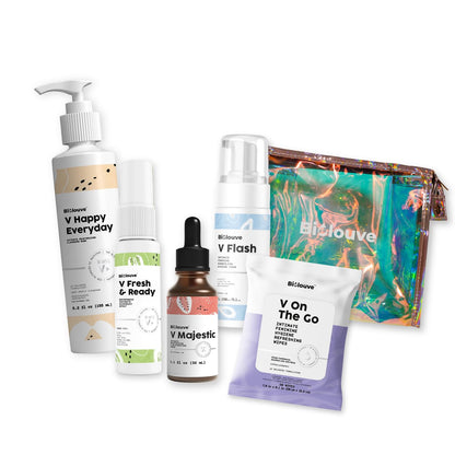 V Queen's Routine Set - Complete Feminine Hygiene Set with Free Toiletry Bag