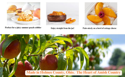 Amish Valley Products Old Fashioned VANILLA Peaches Halves Canned Jarred Peach in 32 oz Glass Jar