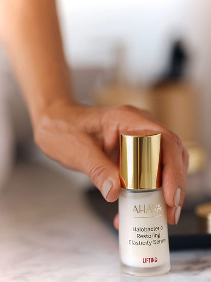 AHAVA Halobacteria Restoring Elasticity Serum - Anti-Aging, Lifts, Firms & Smoothes stressed, mature skin, restores elasticity, increase radiance, with Osmoter, 3D Complex & Hamamelis, 1 Fl.Oz