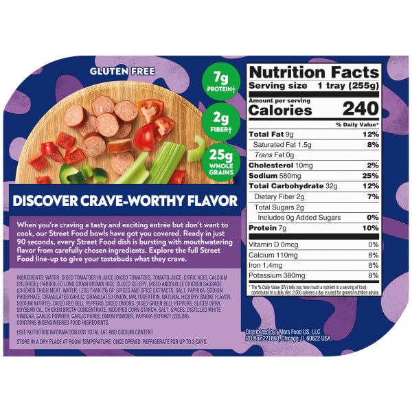 BEN'S ORIGINAL Street Food Gumbo with Chicken Andouille Sausage, Prepared Entrée, Microwavable Heat-&-Eat Bowl in 90 Seconds, 9 oz (Pack of 6)