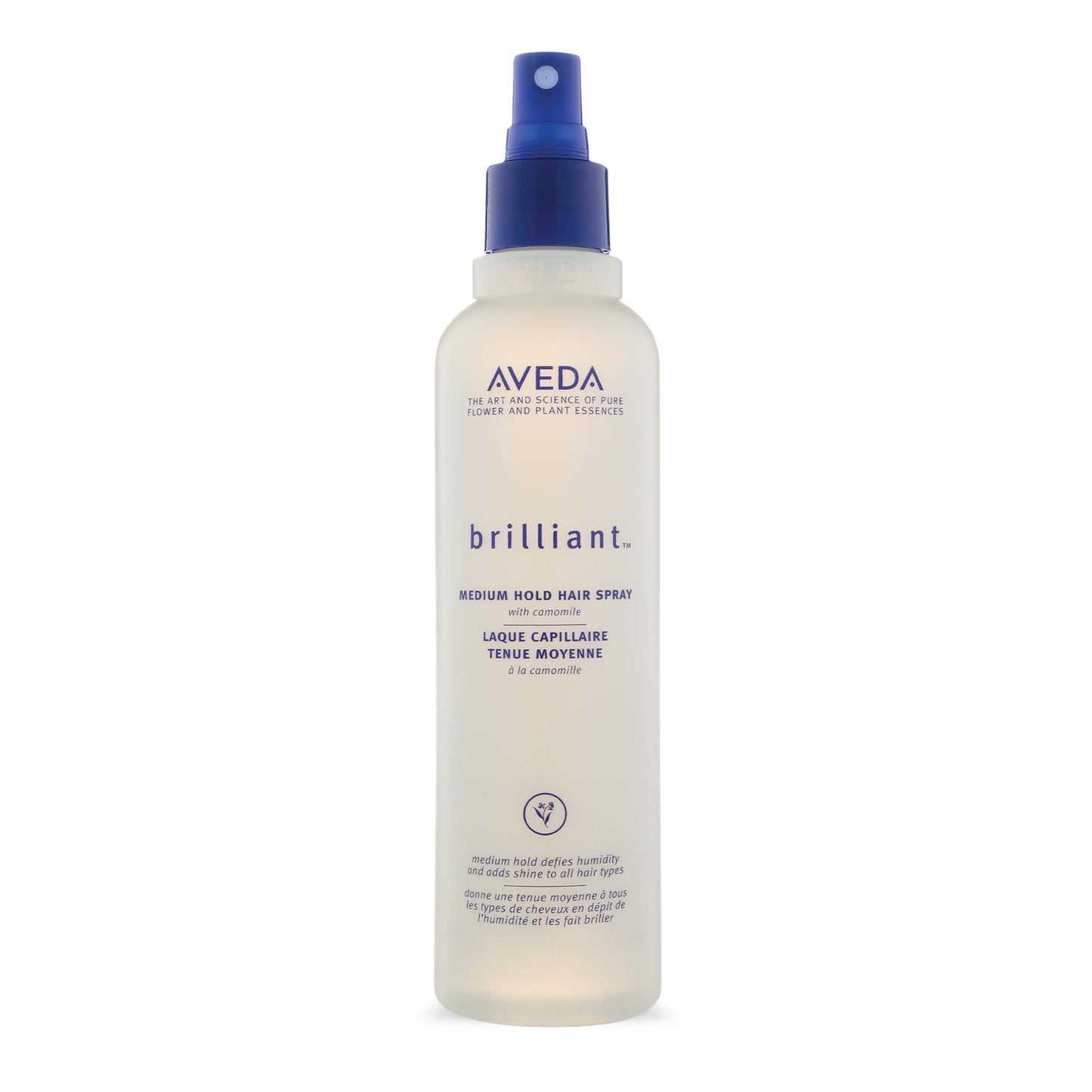 Aveda Brilliant Medium Hold Hair Spray | Non-Aerosol Spray | Anti-Humidity | Adds Shine | for All Hair Types | Jasmine, Rose, Clove Aroma | 8.5 Fl Oz