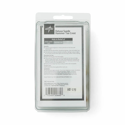 Medline Hammer Toe Crest, Deluxe Suede, Right, Size Medium, Pack of 3
